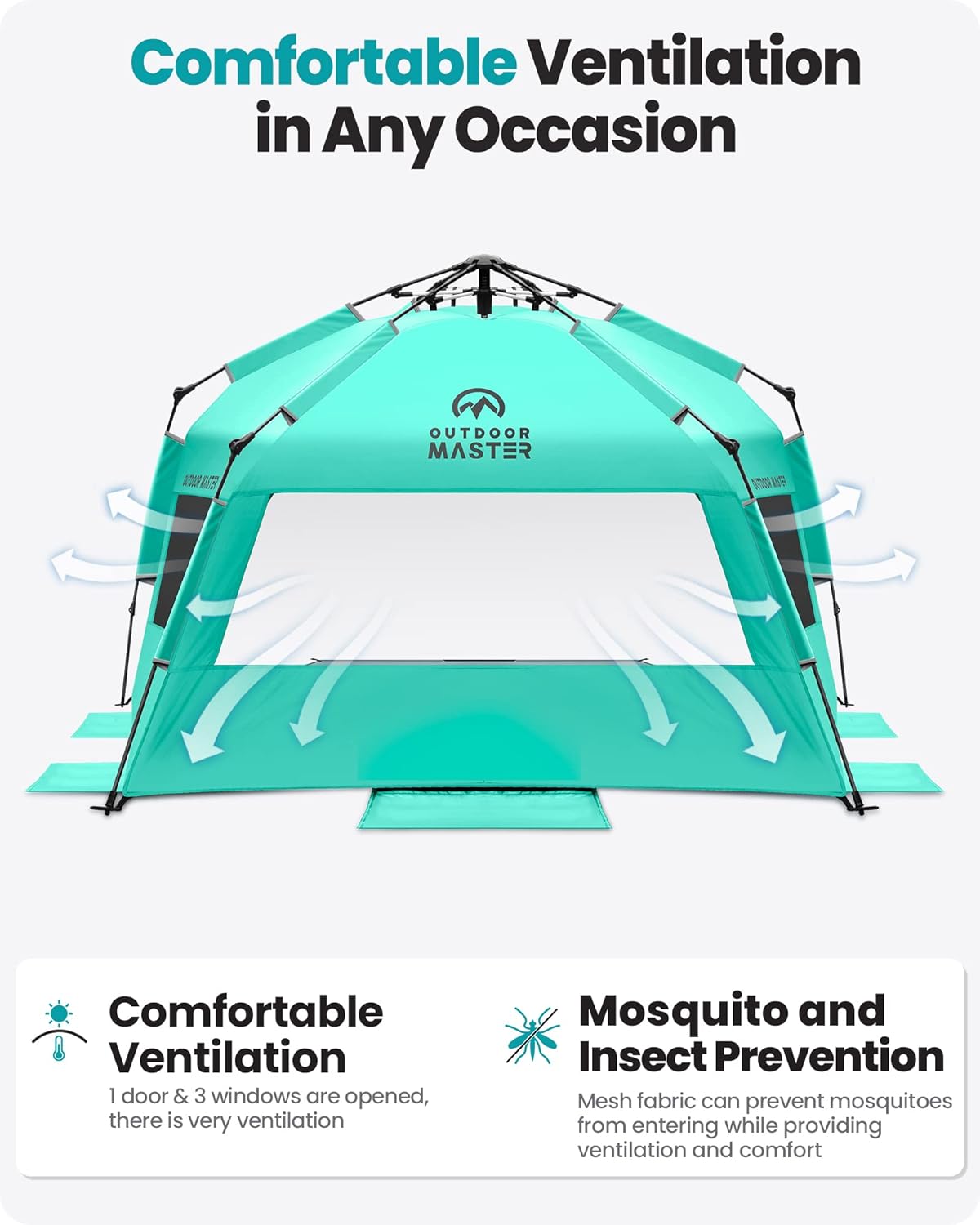 Tienda de Playa con Tecnología Blackout, Protección UV 50+