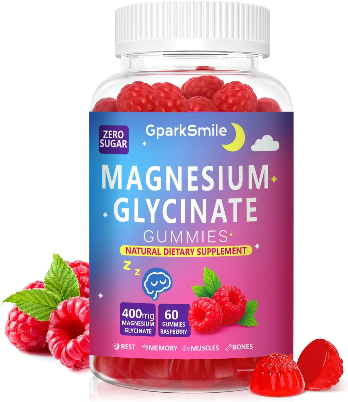 Gominolas de Magnesio Glicinato 400mg Veganas, con Vitaminas-60