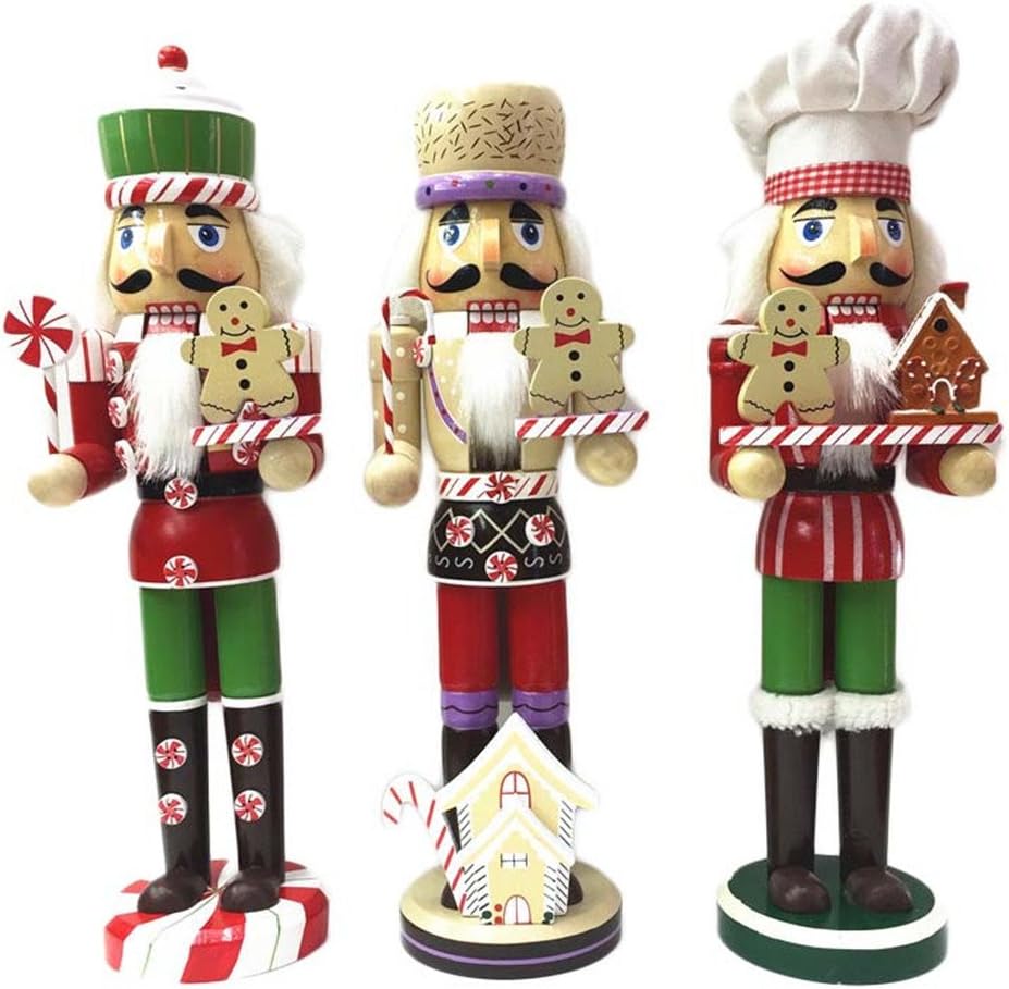 Adorno de Navidad ZaH Nutcracker 15 Pulgadas, Muñecos de Madera