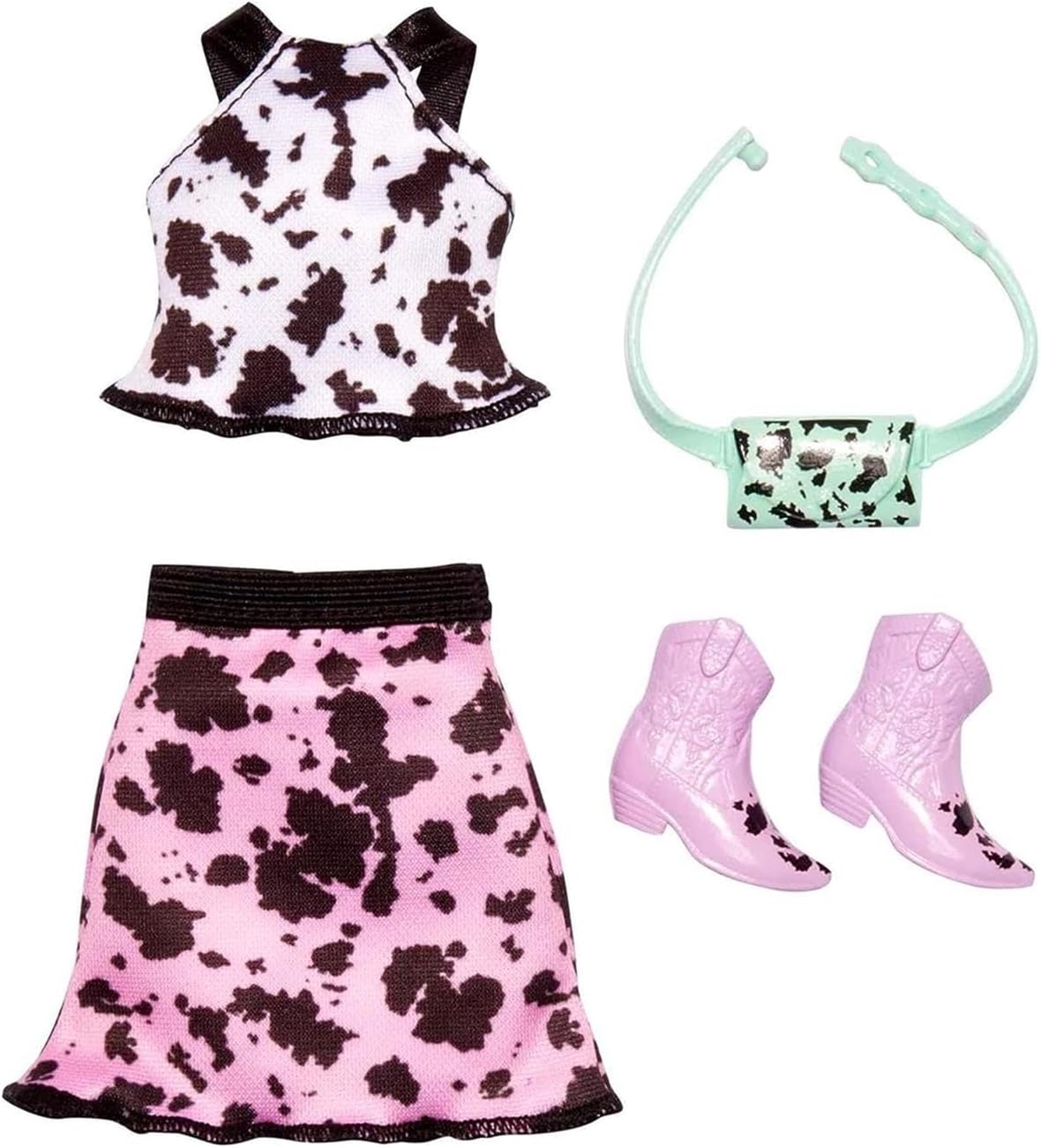 Conjunto de ropa para Barbie, Mattel, completo, con top y falda