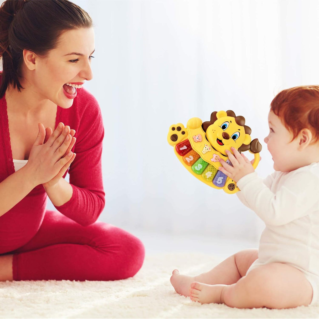 Juguete Musical León para Bebés - 5 Teclas Iluminadas - Interactivo