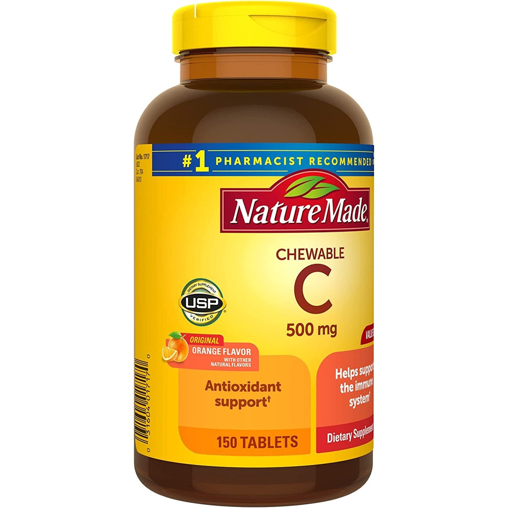 Suplemento Vitamina C masticable de 500 mg inmunológico 150