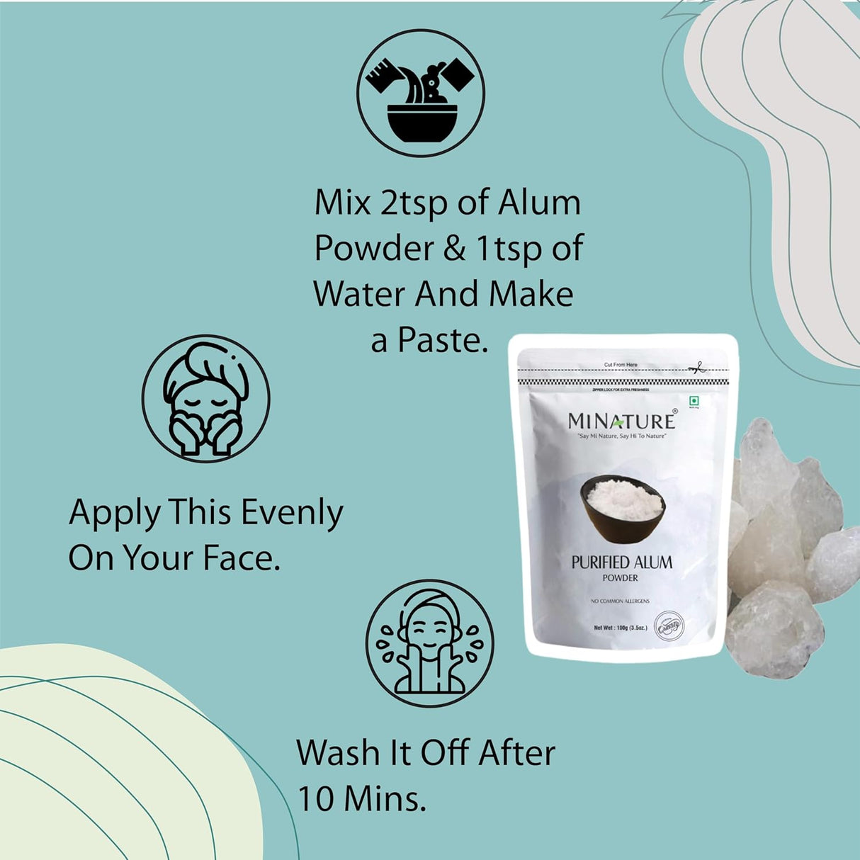 Polvo de Alumbre Purificado 100% Natural - Sin Aditivos