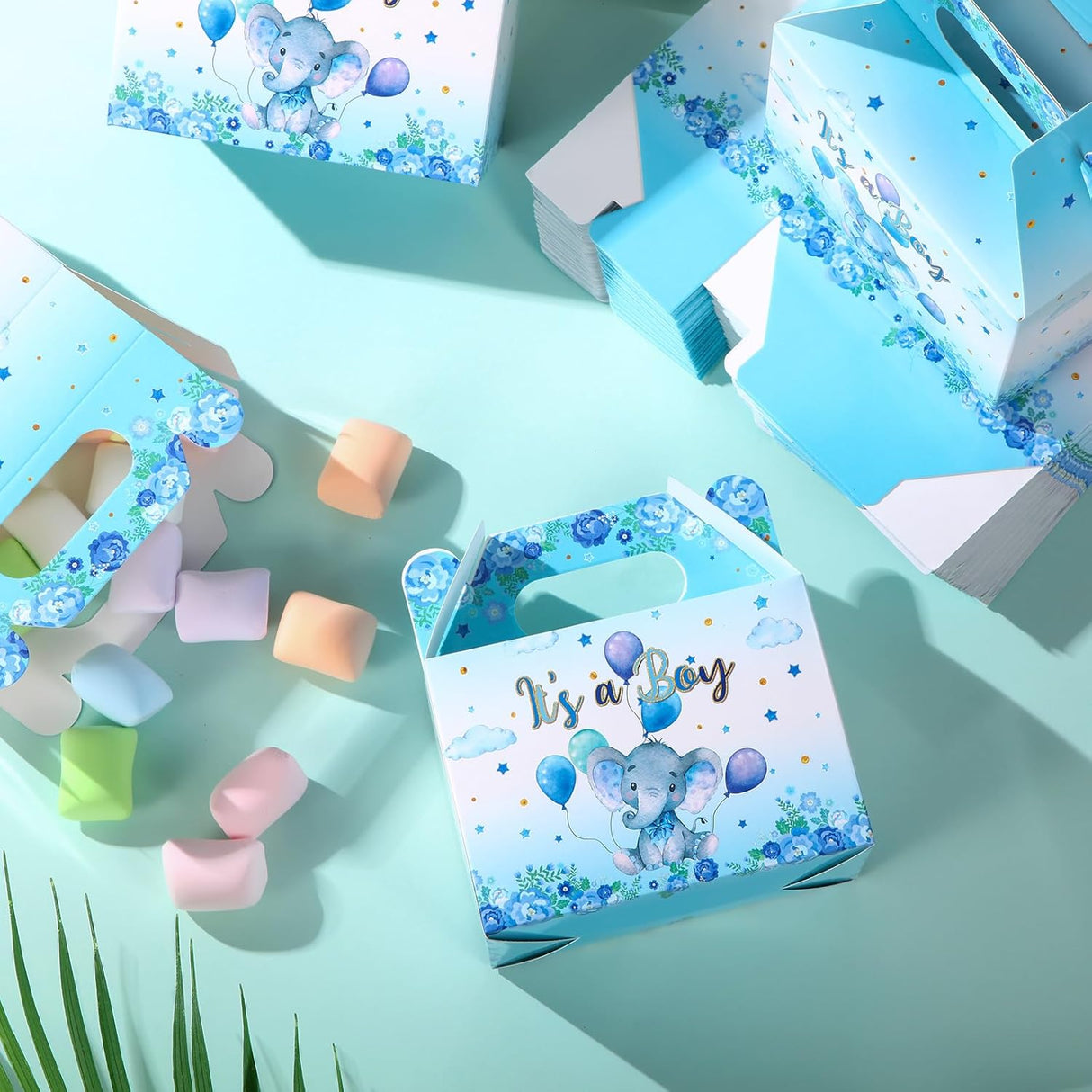 Cajas Temáticas de Elefante para Fiestas de Bebé y Revelación de Género