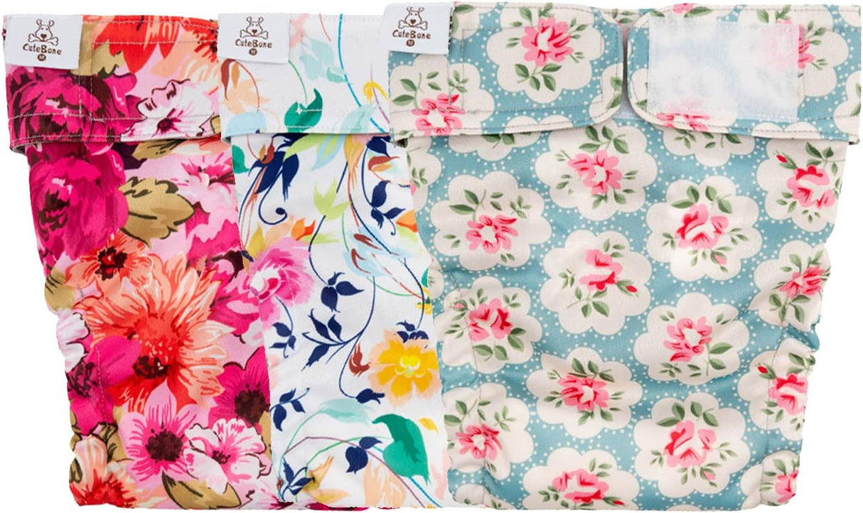 CuteBone Pañales para perras, sin agujero en la cola, lavables WWD02S