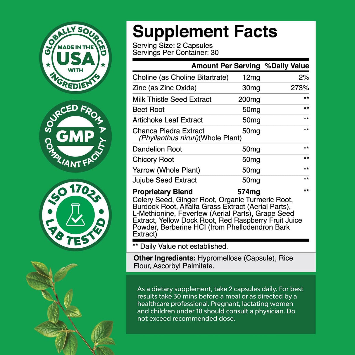 Suplemento de apoyo hepático de cardo mariano de hígado