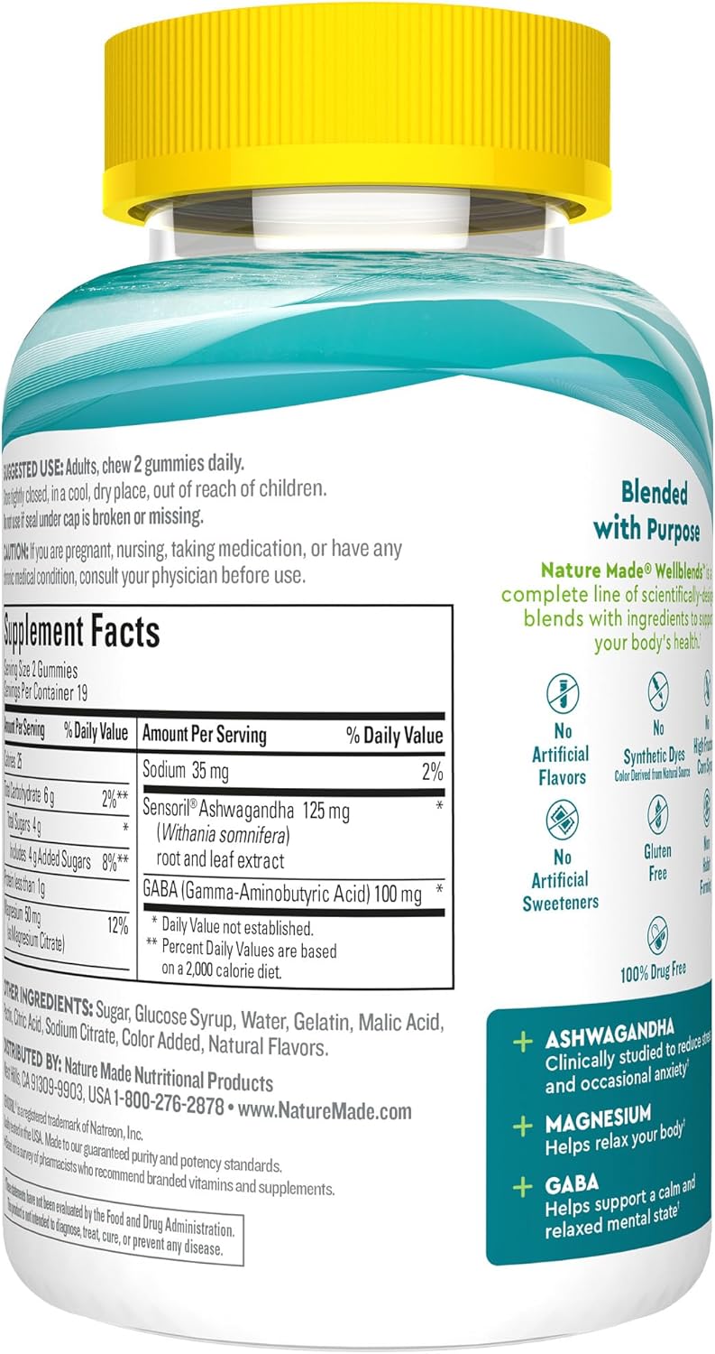 Suplemento Nature Made Wellblends calma mente y cuerpo