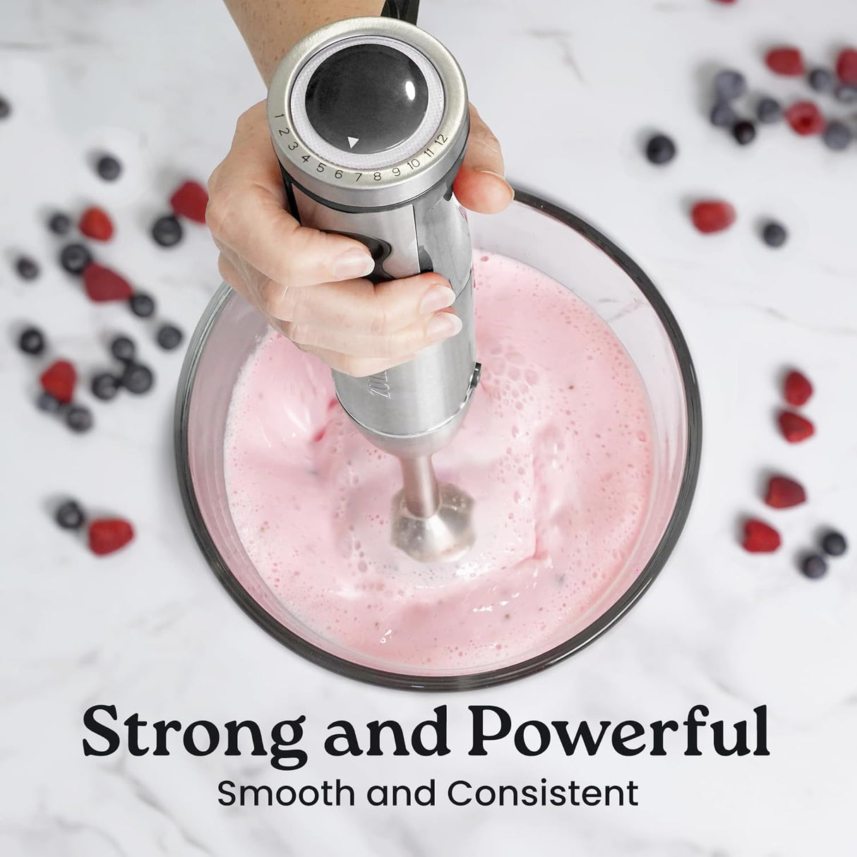 Batidora de inmersión 3 en 1, 800W, 12 velocidades, accesorios