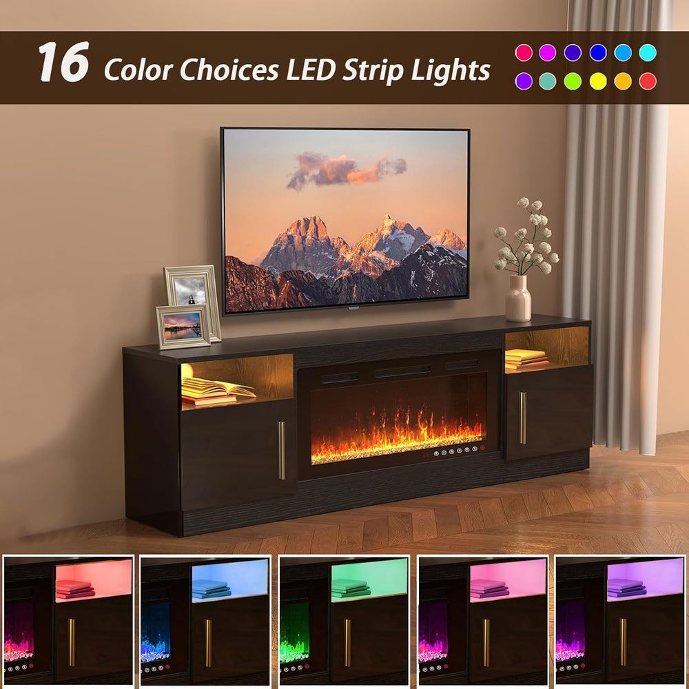Soporte de TV con Chimenea, Stand para TV de 70 con Fuego