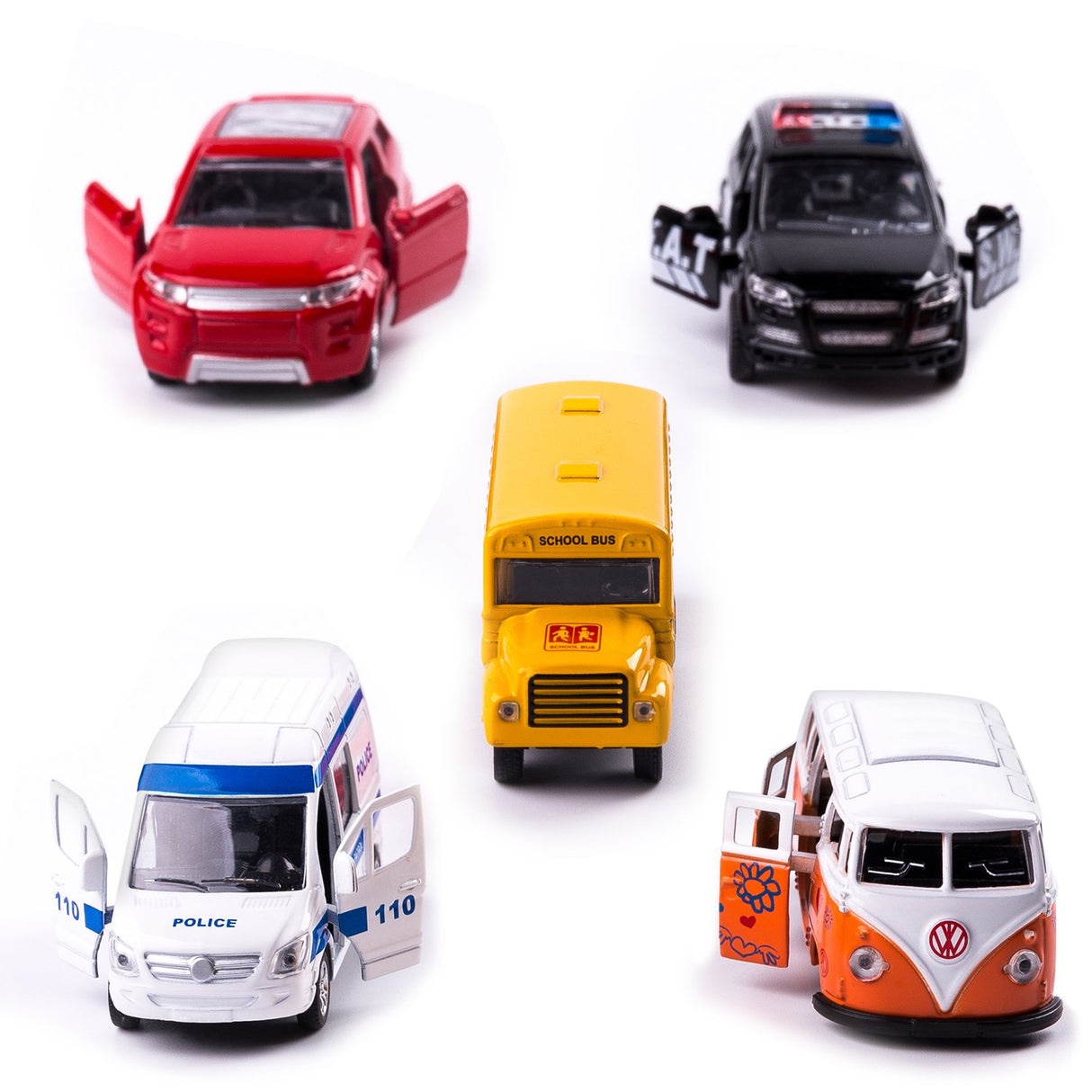 Juego de 5 coches de juguete de metal