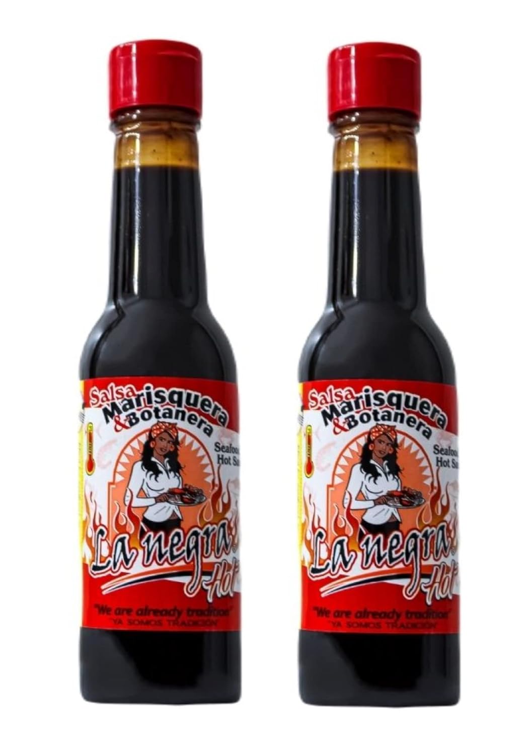 Salsa Marisquera La Negra Hot | Pack de 2 | 5.4 Oz Cada Uno