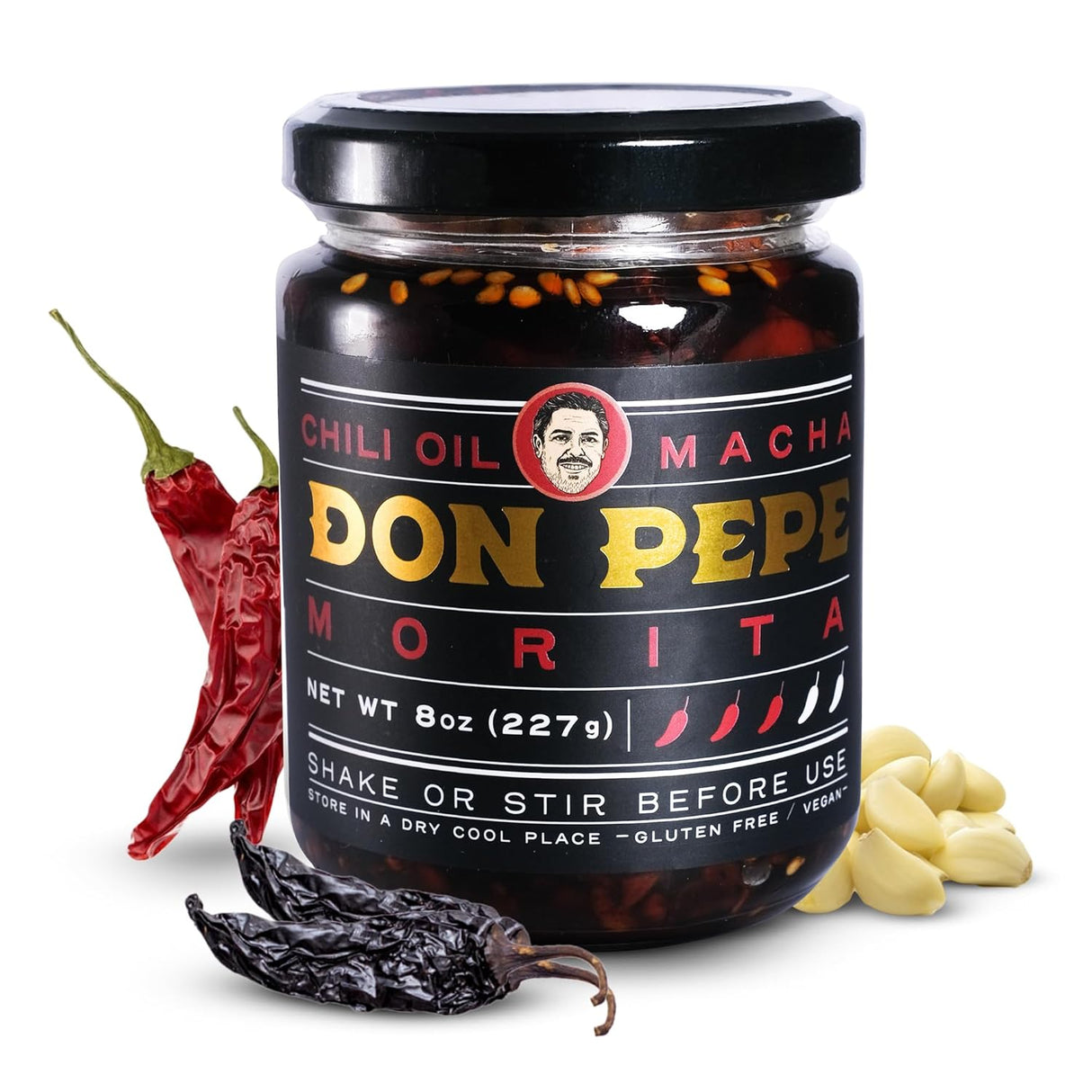 Salsa Macha DON PEPE, Chiles Morita, Ajo, Vegano, 227 g