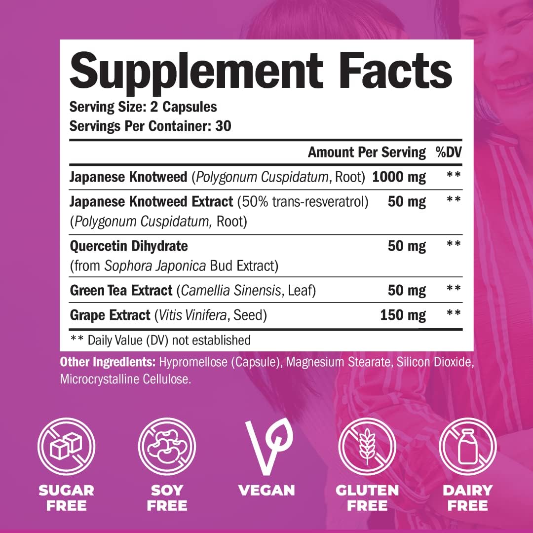 Suplemento Knotweed japonesas de resveratrol con 1000 mg