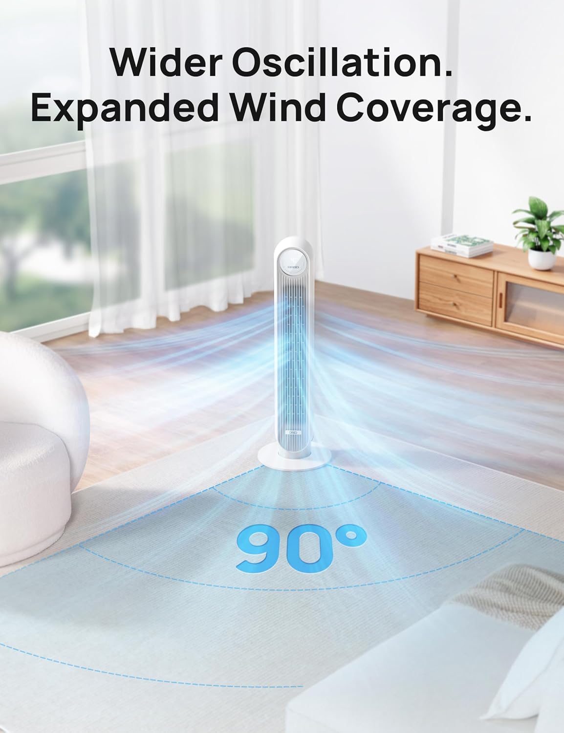 Ventilador Dreo para dormitorio, oscilante, 4 velocidades, DR-HTF007