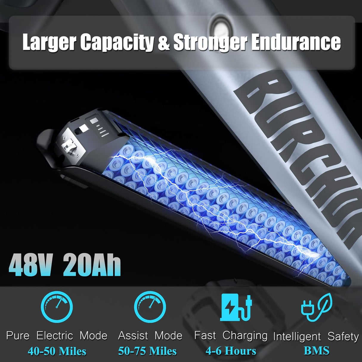 Bicicleta Eléctrica DAMSON 1000W 48V 30AH 26 Fat Tire Full Suspension