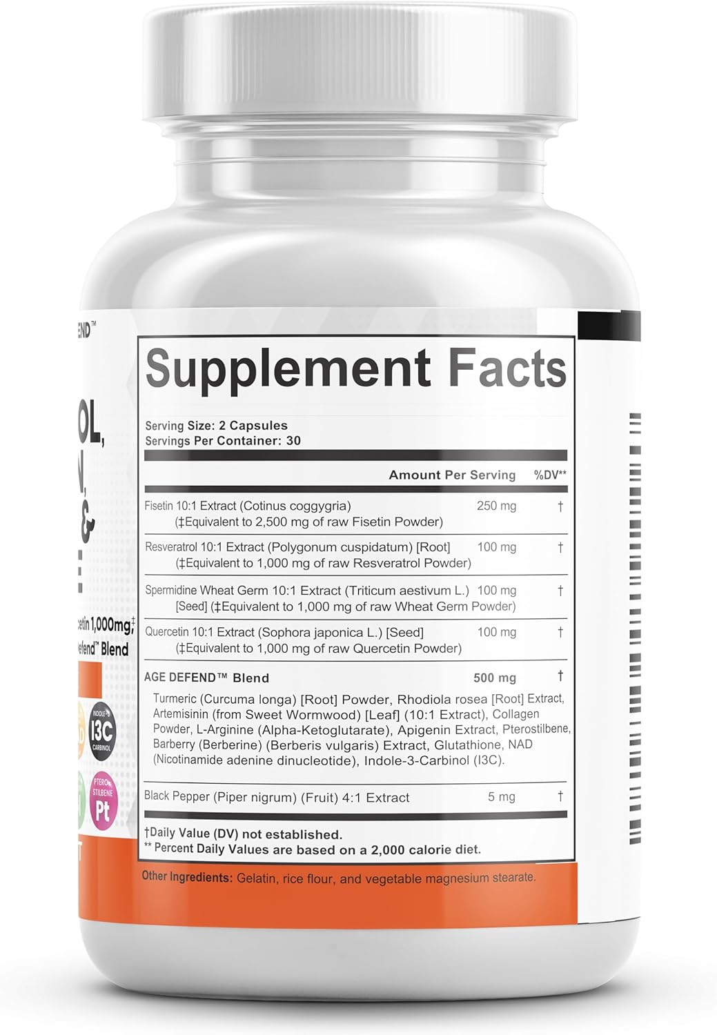 Suplementos Fisetin 2500mg Quercetin 1000mg Resveratrol