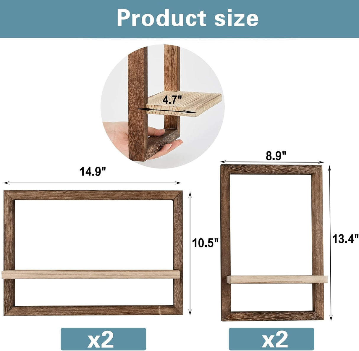 Estantes Flotantes idee-home, Set de 4, Decoración Pared