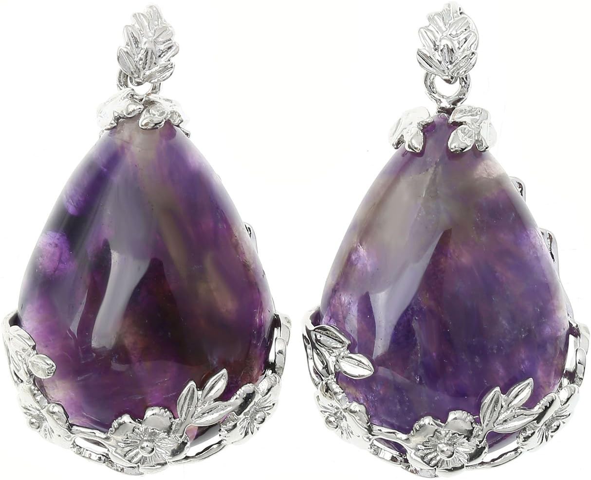 Jovivi 3 collares de cristal curativo envueltos en flores