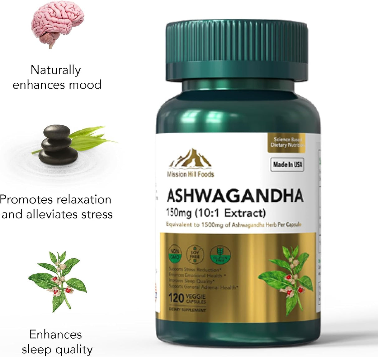Ashwagandha 3000mg | 120 Cápsulas Vegetarianas | Suplemento