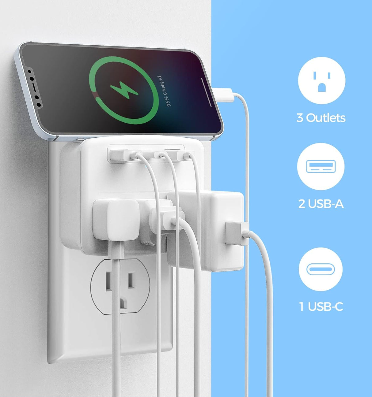 Regleta de alimentación de crucero plegable sin sobretensiones c