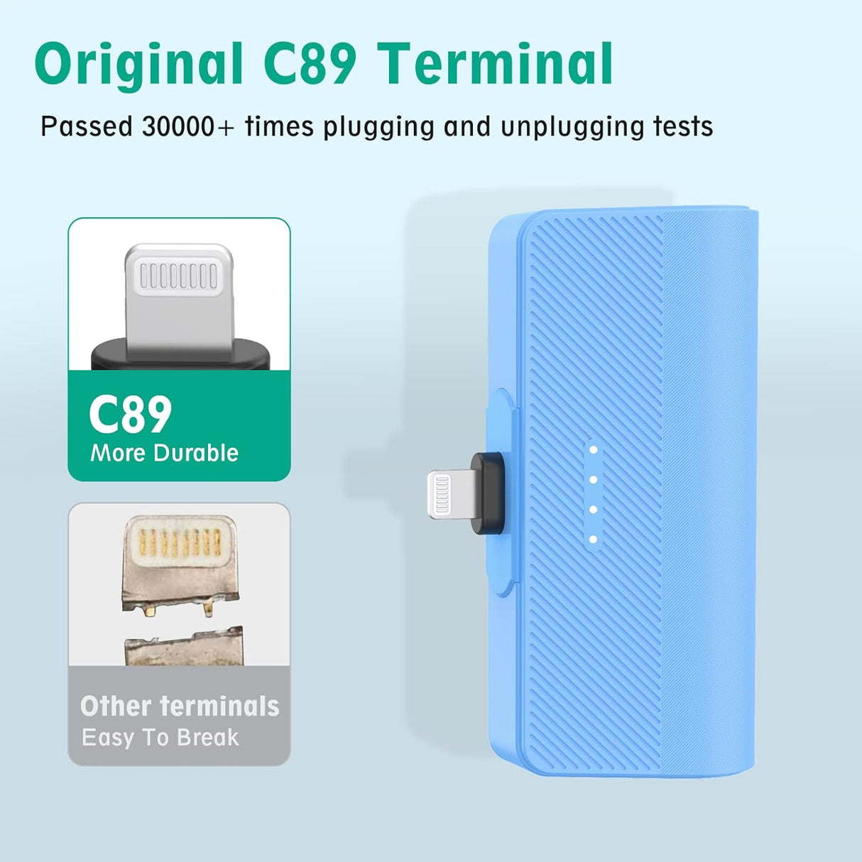 Cargador portátil para teléfono de 5000 mAh color azul