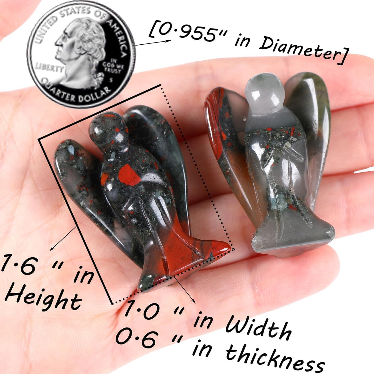 QINJIEJIE Cristales de sangre africanos, decoración de ángel