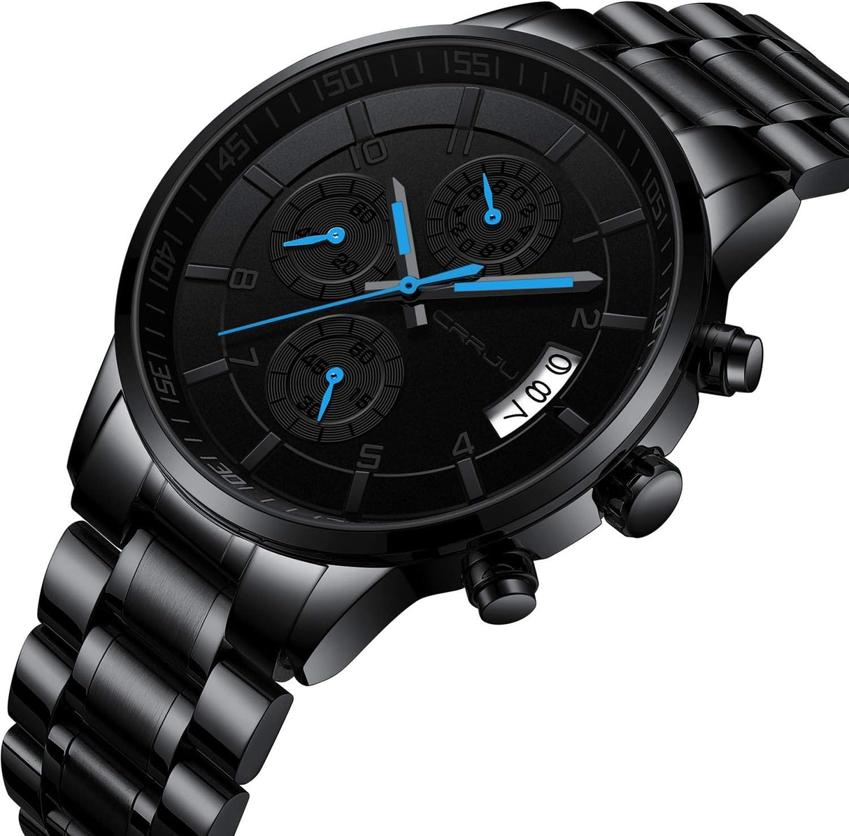 Reloj de acero inoxidable negro de hombre CJ2214GR-BE CRRJU