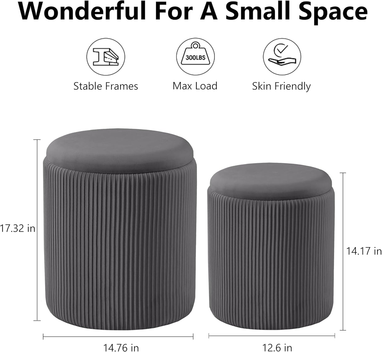 Ottoman Redondo Multifuncional con Almacenamiento y Asiento Padded