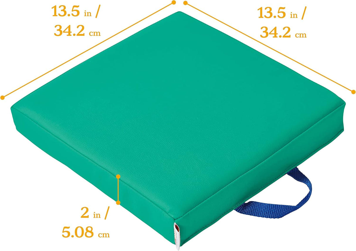 ECR4Kids SoftZone - Cojines de suelo, cuadrados, asientos flexibles, esmeralda, 6 piezas