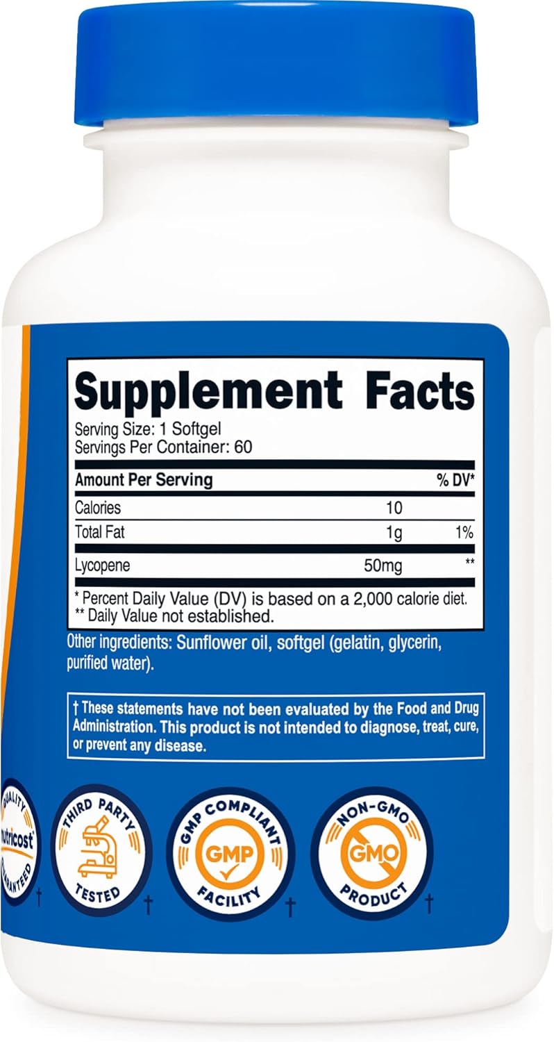 Suplemento Nutricost Licopeno 50mg cápsulas blandas 60 cáp