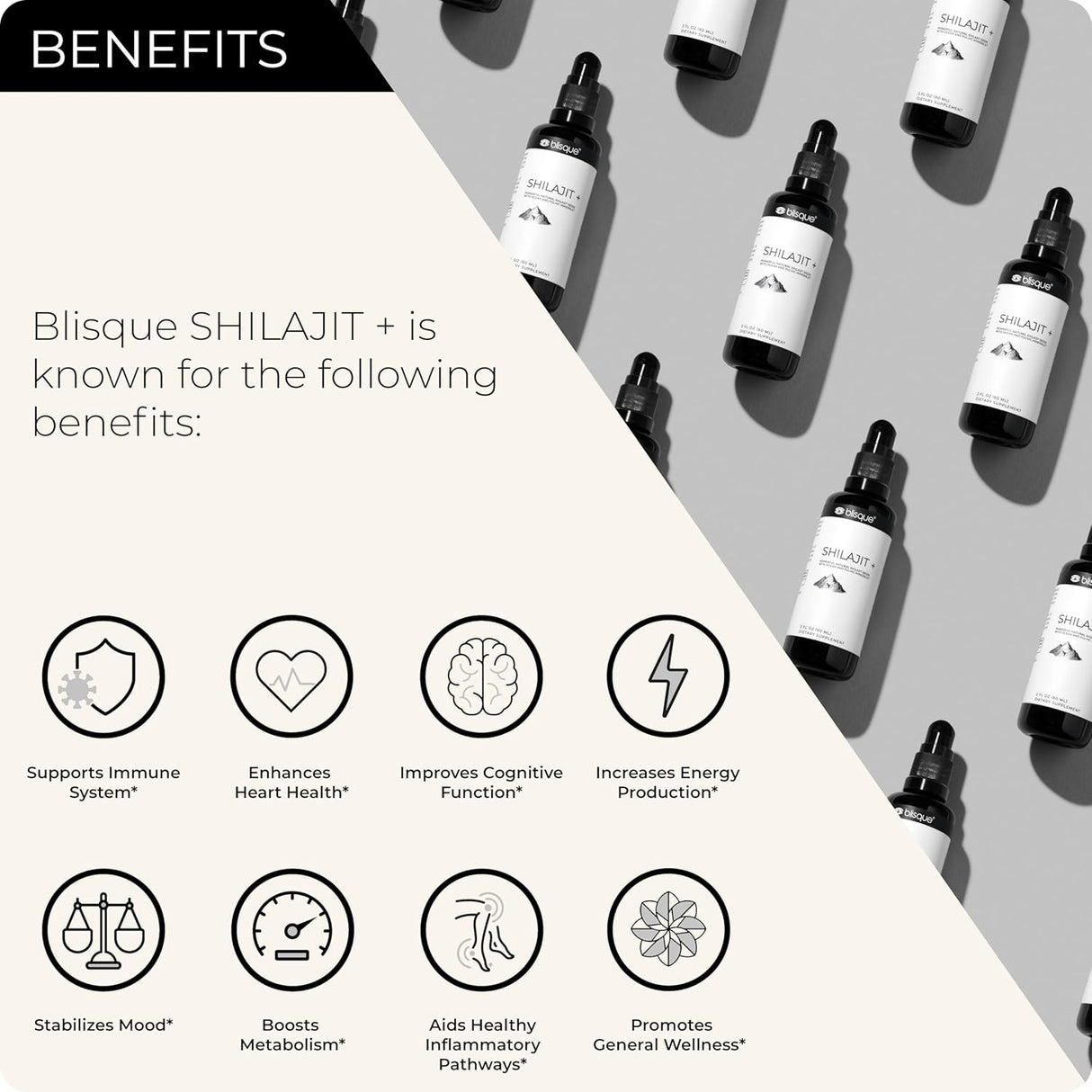 Suplemento Gotas minerales de resina Shilajit del Himalaya