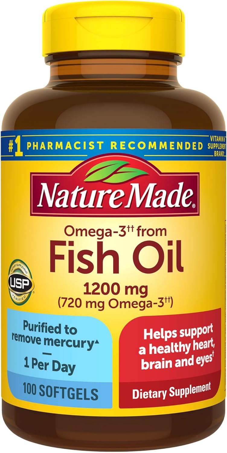 Aceite de Pescado Omega 3 Nature Made 1200 mg 100 Softgels