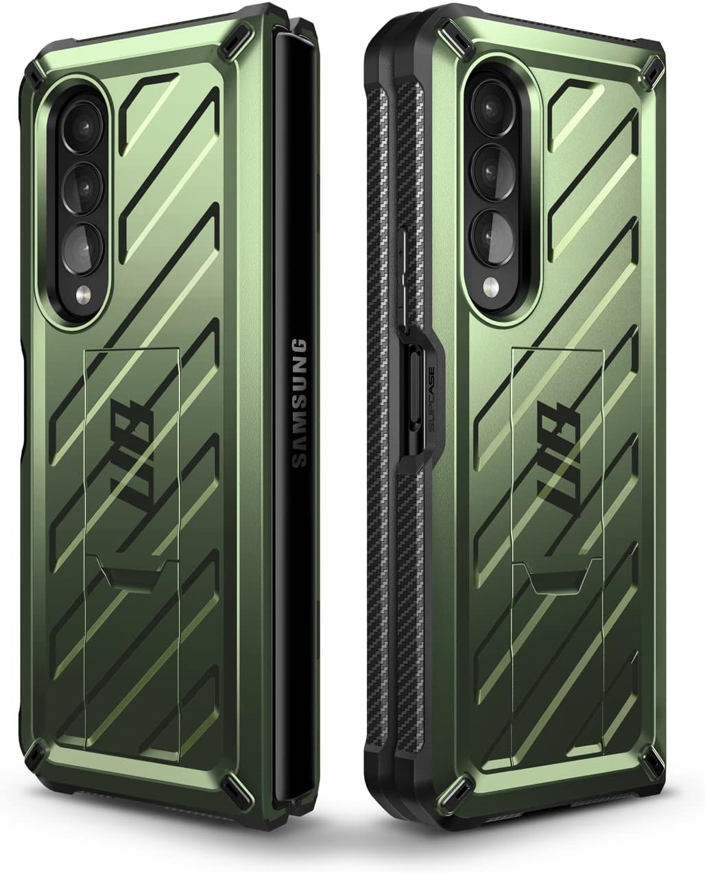 SUPCASE Unicorn Beetle - Funda protectora para Galaxy Z Fold 3 5G (2021), resistente clip para cinturón a prueba de golpes, con protector de pantalla integrado y soporte (Guldan)