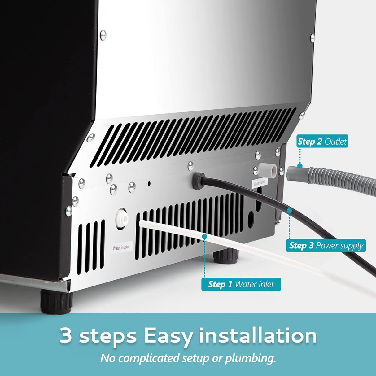 Máquina de Hielo Comercial Independiente de Acero Inoxidable