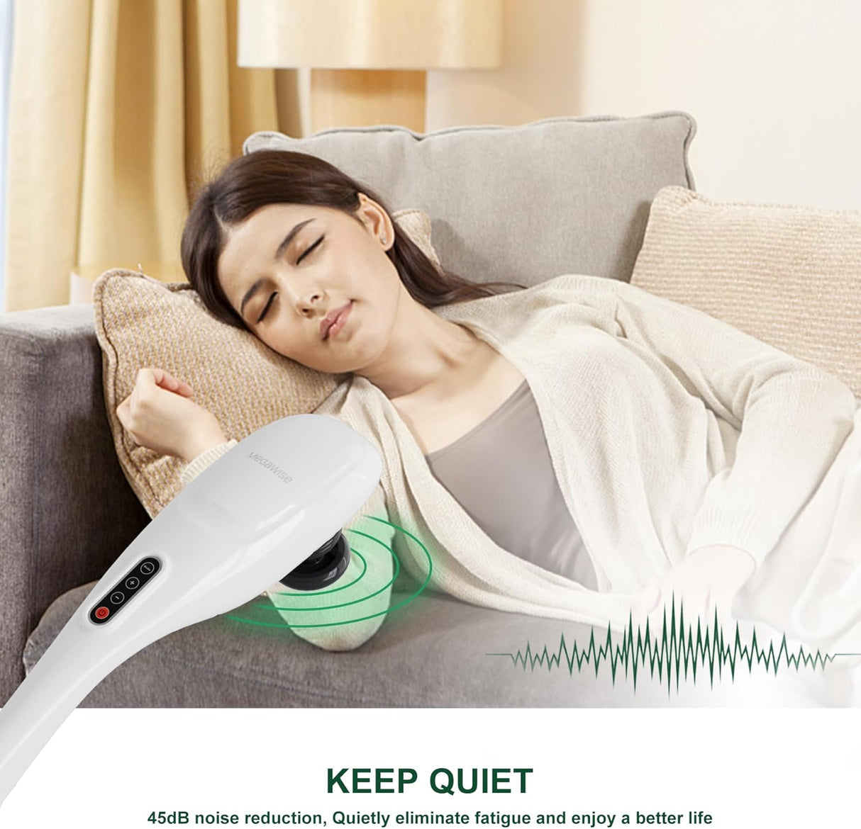 Masajeador de Mano MEGAWISE | Alivio de Tejido Profundo 6Ft