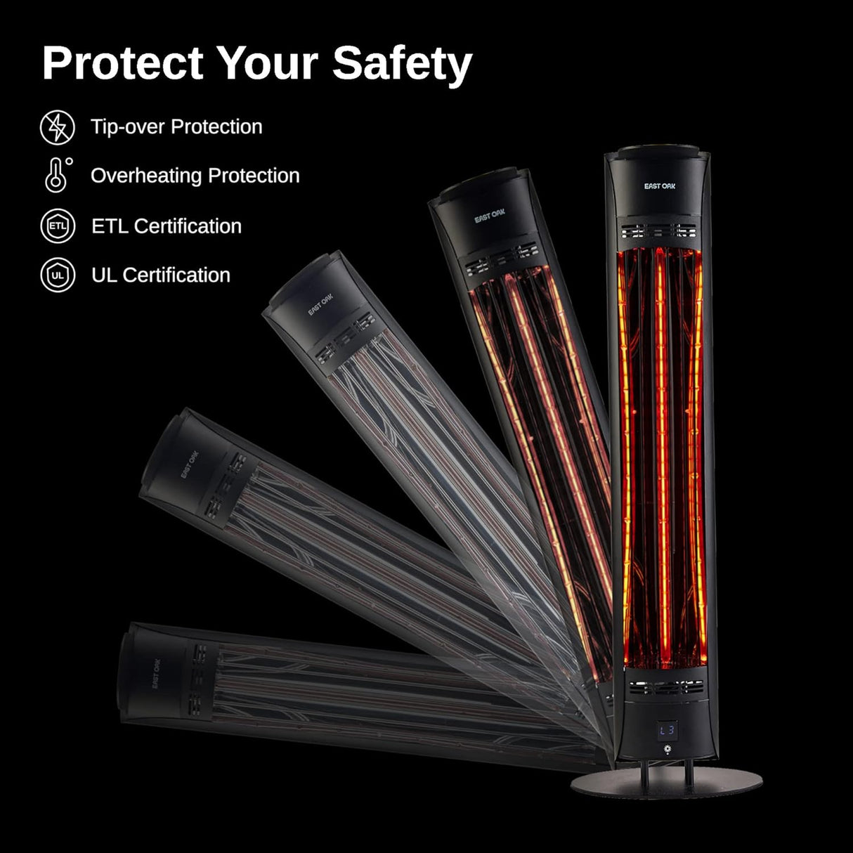 Calentador de patio al aire libre eléctrico portátil