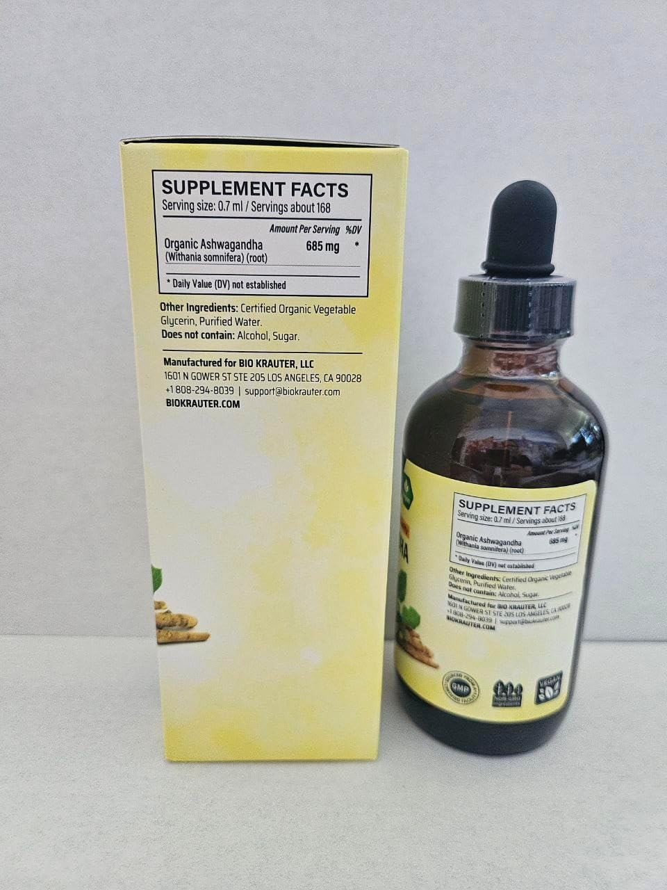 Gotas de Ashwagandha - Suplemento Calmante - 4 Fl.Oz.