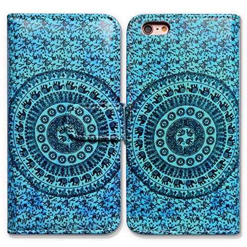 Funda de cuero de mandala para celular