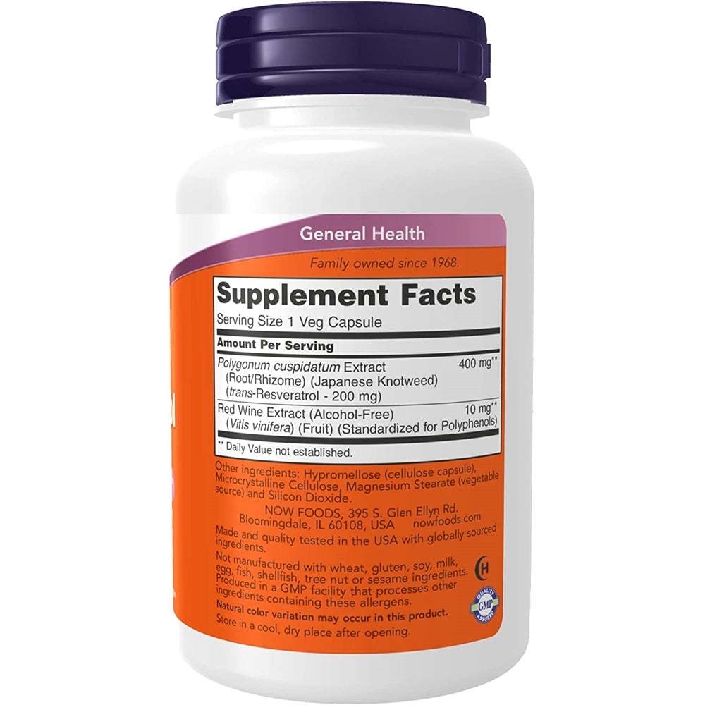 Suplemento Resveratrol Natural 200 mg con Extracto de Vino