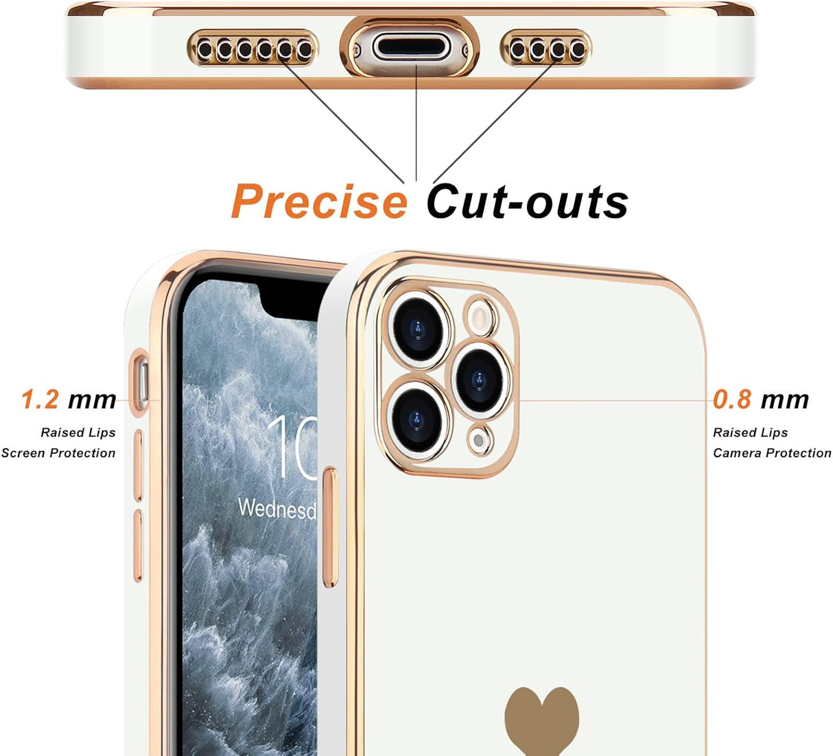 Teageo Funda para iPhone 11 Pro para niñas y mujeres, bonita funda de silicona a prueba de golpes para iPhone 11 Pro, color blanco