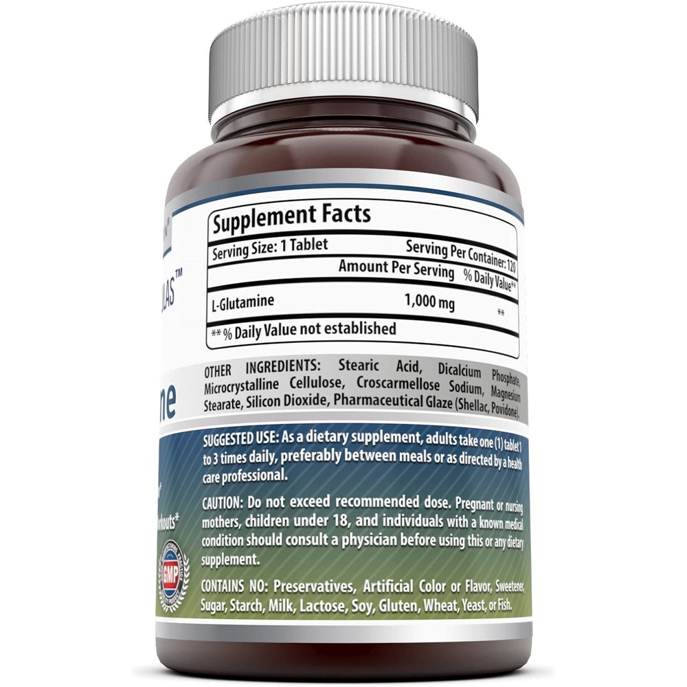 Suplemento L Glutamine 1000 mg 120 tab sistema inmunológico