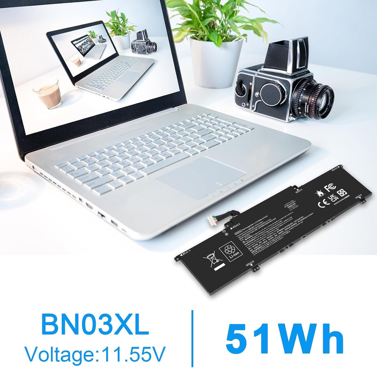 Batería BN03XL L77034-005 para HP Envy X360 2020