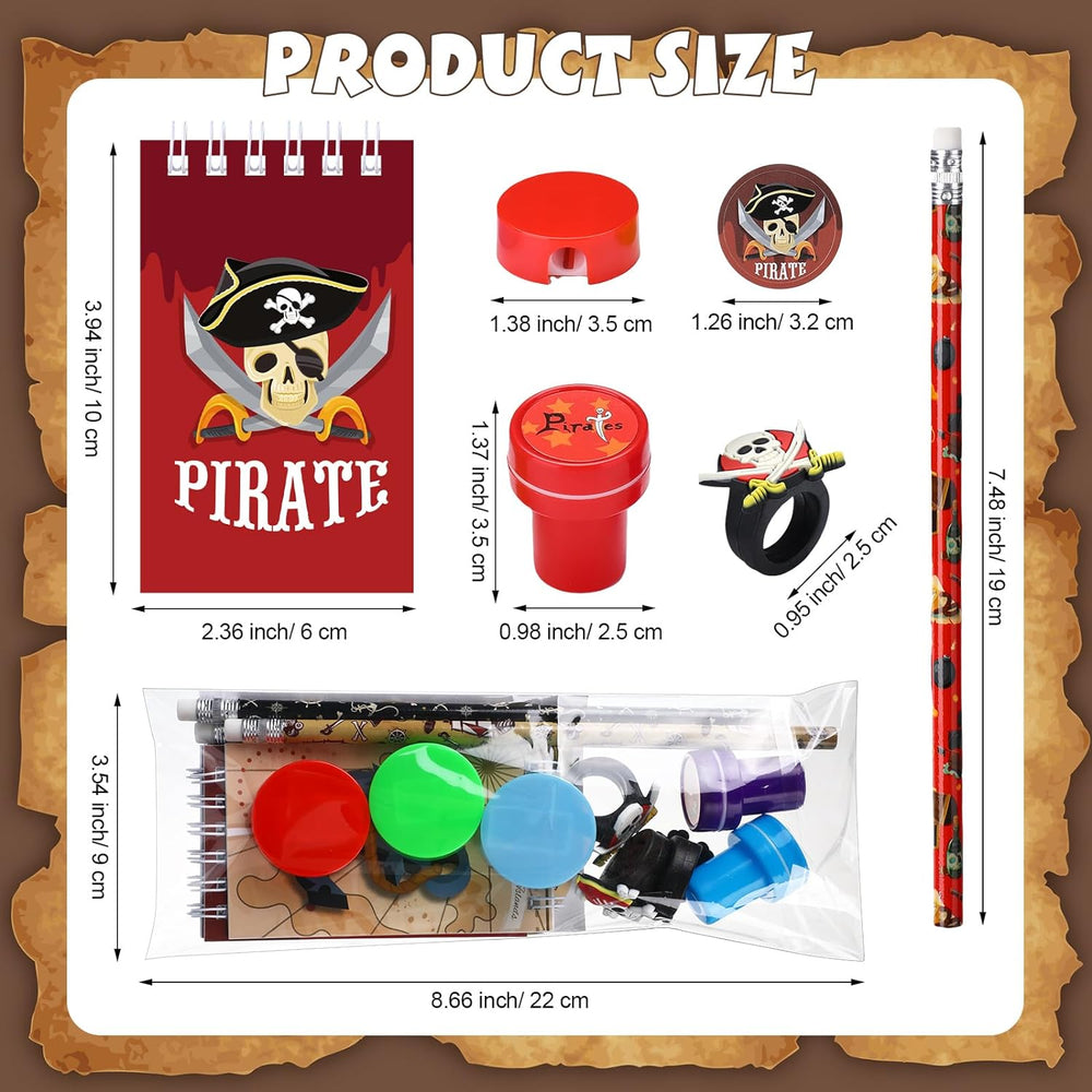 Seajan 96 Piezas Fiesta Pirata: Notas, Lápices, Stickers y Más