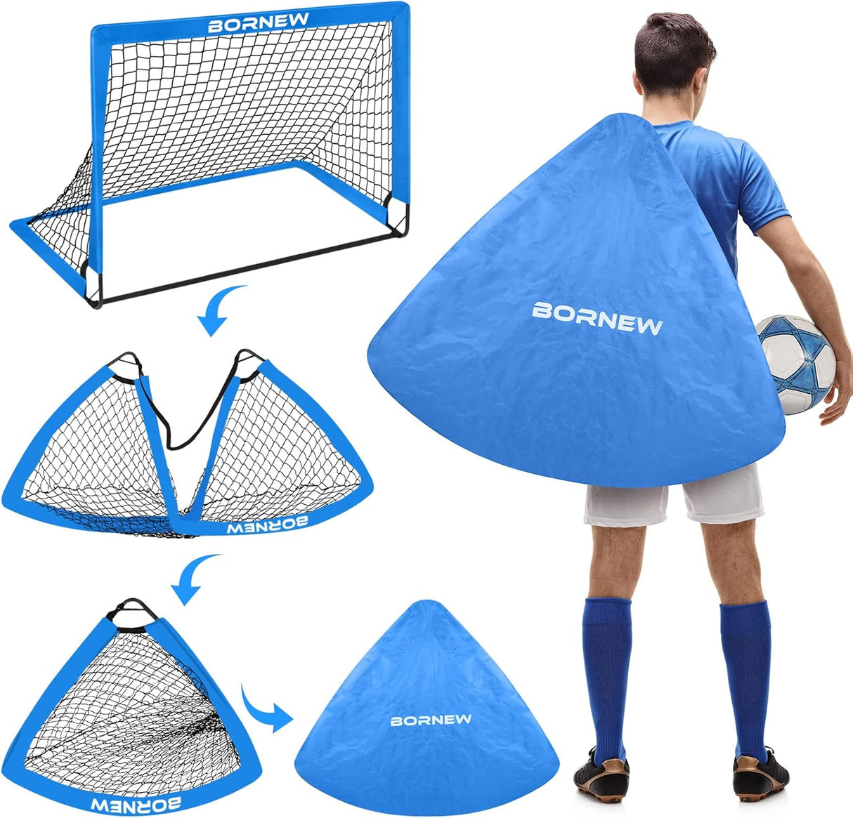 2 porterias de futbol para diversión en patio, de niños