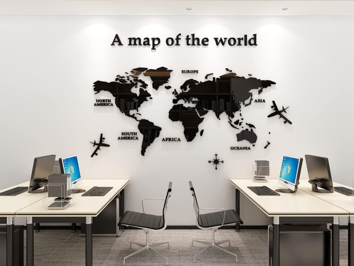 Mapa Mundi 3D WINDIR Adhesivo Pared 180x100 cm Grande