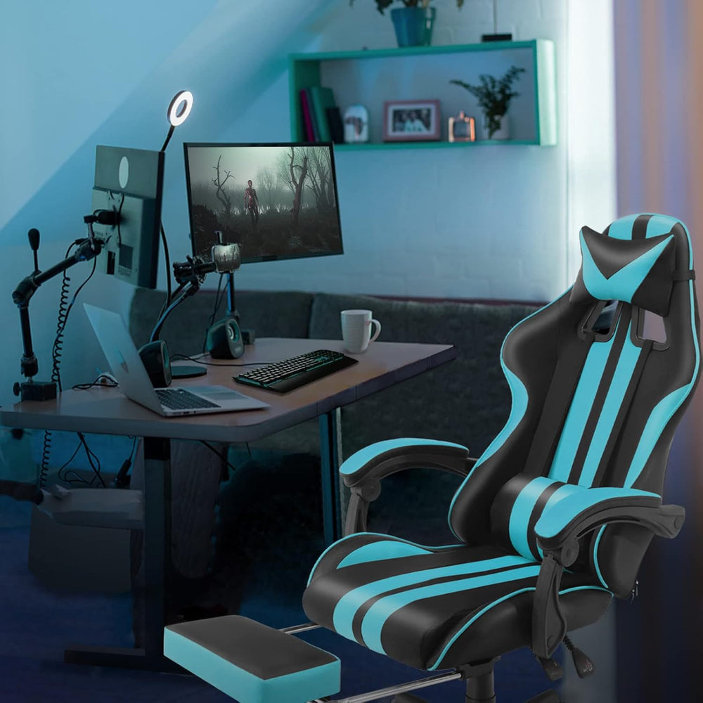 Silla Gamer ergonómica con ajuste de altura y reposacabezas