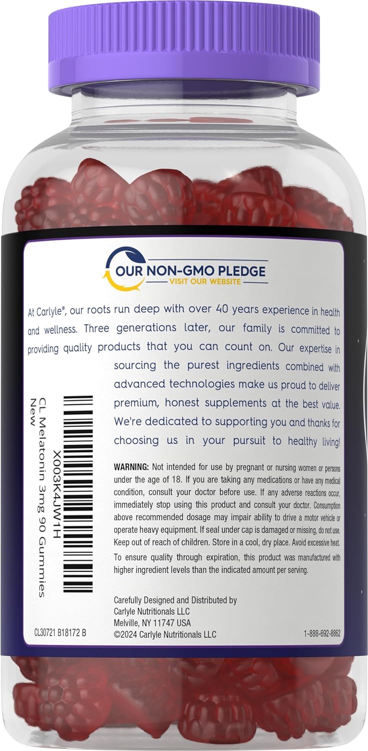 Carlyle Gomitas de dormir de 3 mg 90 unidades sabor a fruta