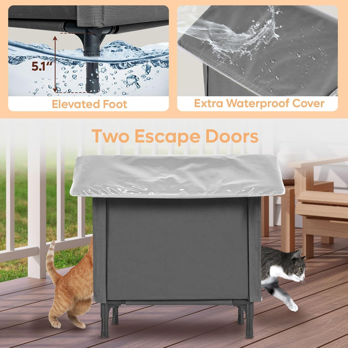 Casa Calentada para Gatos Bestier con Aislamiento y Timer