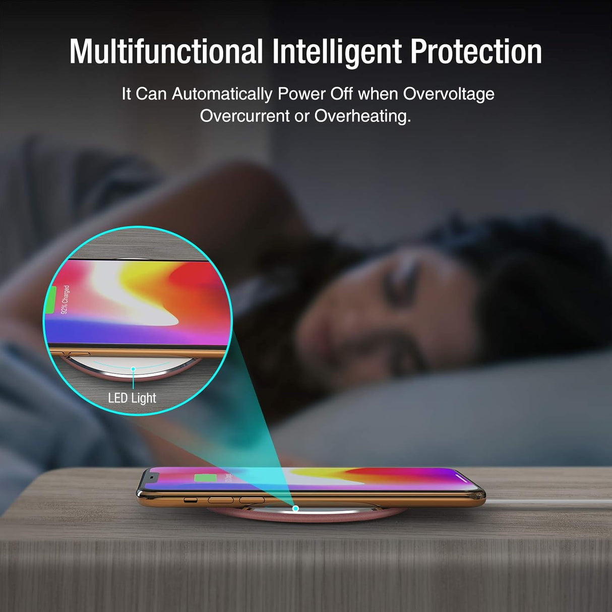 Cargador inalámbrico W1 de 10 W de aviación de aluminio