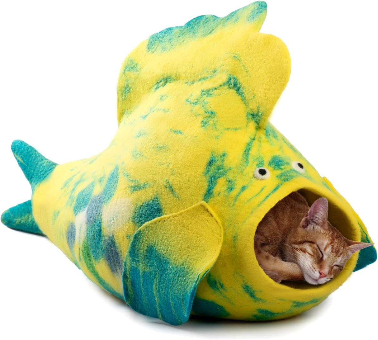 Cueva para Gatos Eco-Friendly de Merino - Woolygon - Diseño Pescado